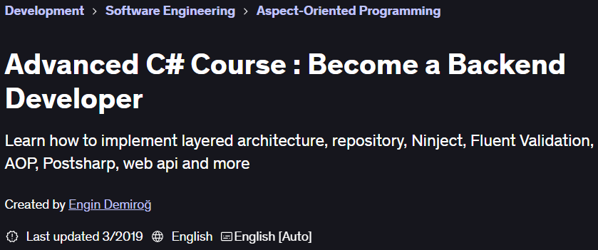 Pictures · Udemy — Advanced C# Course : Become a Backend Developer 2019-1