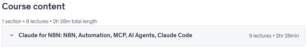 Sujets du cours · Claude pour N8N : N8 N, Automation, MCP, AI Les agents, Claude Code 2026-7