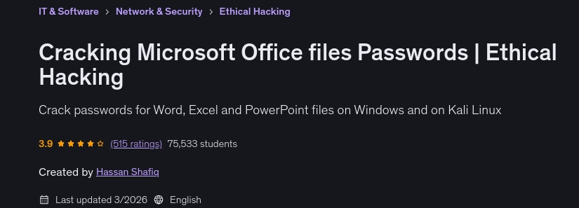 图片 · 破坏 Microsoft Office 文件 密码 道德黑客 2022-10