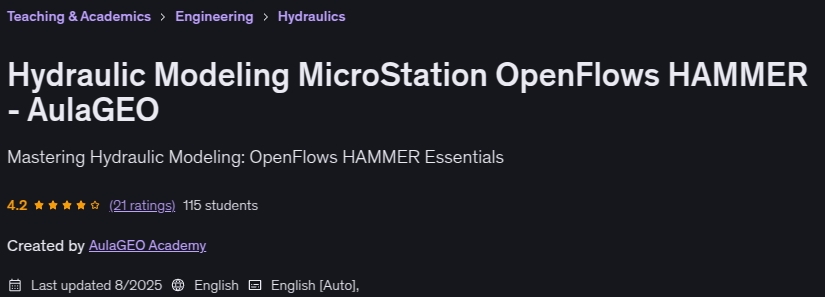 Images · Modélisation hydraulique MicroStation OpenFlows HAMMER – AulaGEO 2025-8