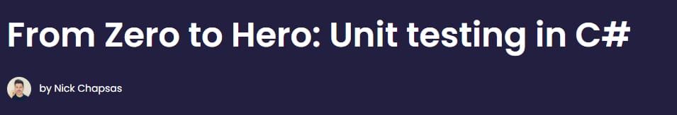 Pictures · Dometrain — From Zero to Hero: Unit testing in C# 2024-1