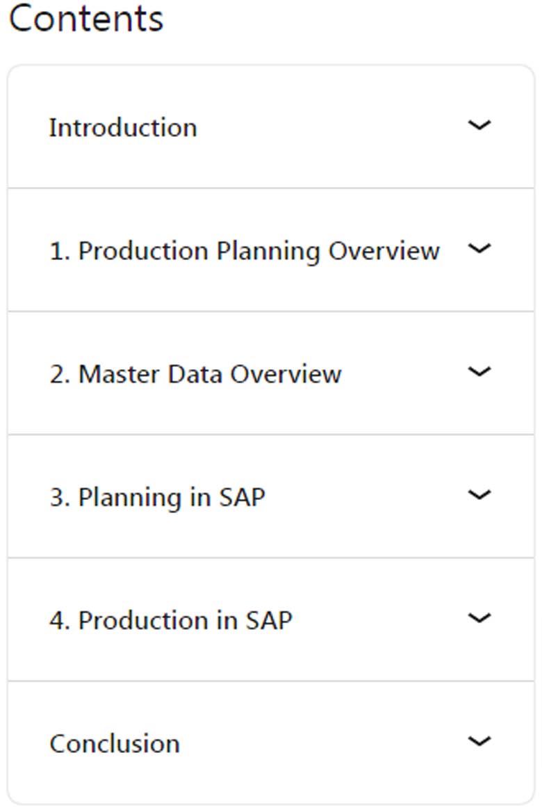 Course topics · LinkedIn — Learning SAP Production Planning 2022-9
