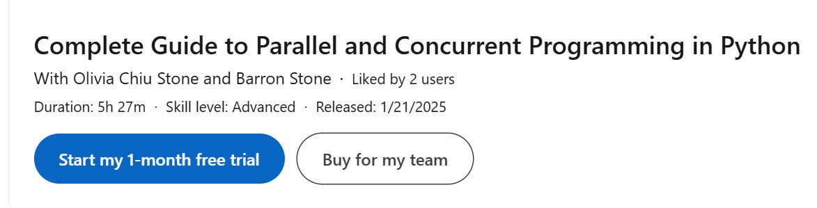 Pictures · LinkedIn — Complete Guide to Parallel and Concurrent Programming in Python 2025-1