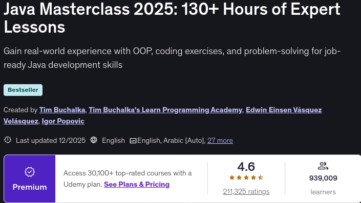 Imágenes · Java curso completo 2025: 130+ Horas de lecciones de expertos 2025-12