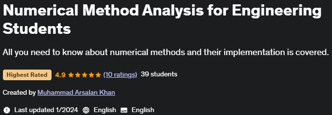 Pictures · Udemy — Numerical Method Analysis for Engineering Students 2024-1