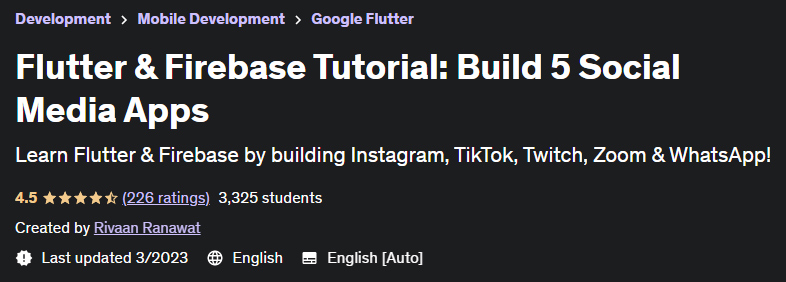 Pictures · Udemy — Flutter & Firebase Tutorial: Build 5 Social Media Apps 2023-3