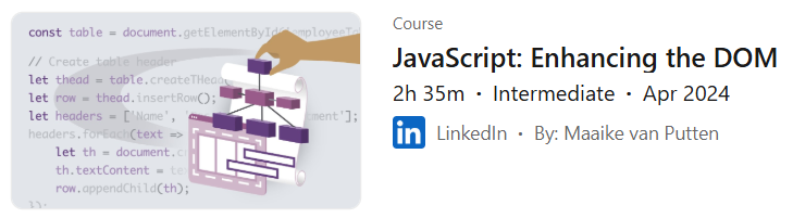 Pictures · LinkedIn — JavaScript: Enhancing the DOM 2024-4