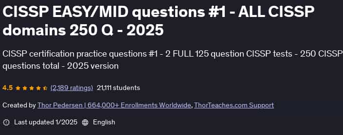 Pictures · Udemy — CISSP EASY/MID questions #1 – ALL CISSP domains 250 Q – 2025 2025-1