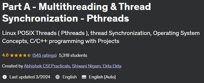 图片 · 部分 A – Multithreading & Thread Synchronization – Pthreads 2024-3
