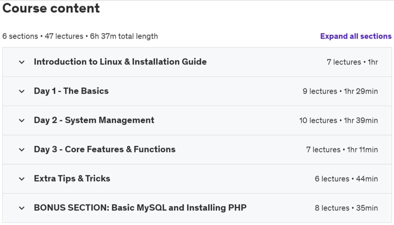 Course topics · Ubuntu Linux Server Basics 2020-9