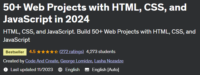 Pictures · Udemy — 50+ Web Projects with HTML, CSS, and JavaScript in 2024 2023-5