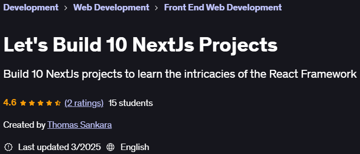 Pictures · Udemy — Let’s Build 10 NextJs Projects 2025-3