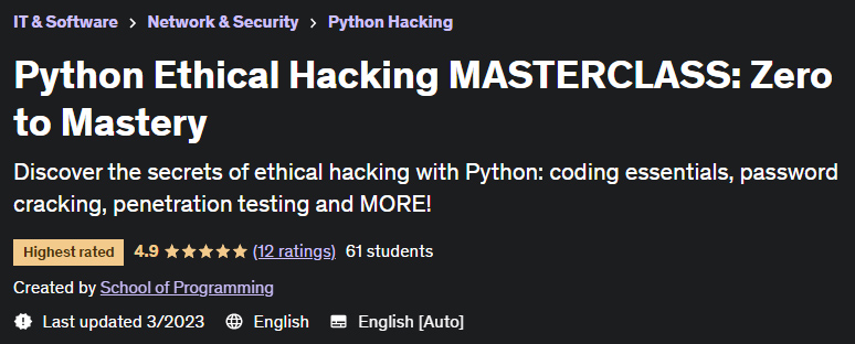 Pictures · Udemy — Python Ethical Hacking MASTERCLASS: Zero to Mastery 2023-3