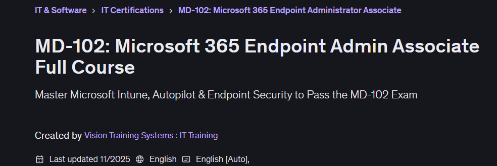 이미지 · MD -102마이크로소프트 365 Endpoint Admin Associate 전체 코스 2025-8