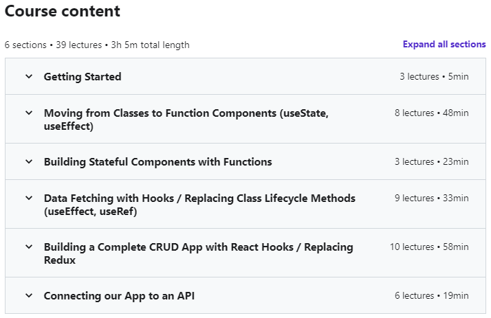 Course topics · React Hooks 2019-12