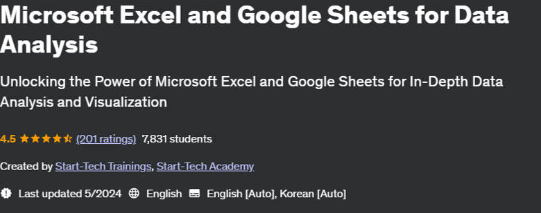 Pictures · Udemy — Microsoft Excel and Google Sheets for Data Analysis 2023-2