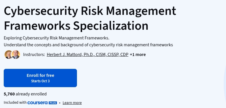 चित्र · Cybersecurity Risk Management Frameworks विशेषज्ञता 2026-10