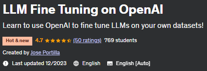 Pictures · Udemy — LLM Fine Tuning on OpenAI 2023-12