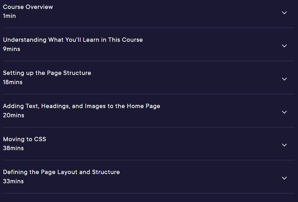 Course topics · Pluralsight — Building Websites with HTML and CSS 2023-9
