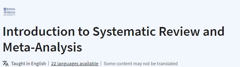 Pictures · Coursera — Introduction to Systematic Review and Meta-Analysis 2024-4