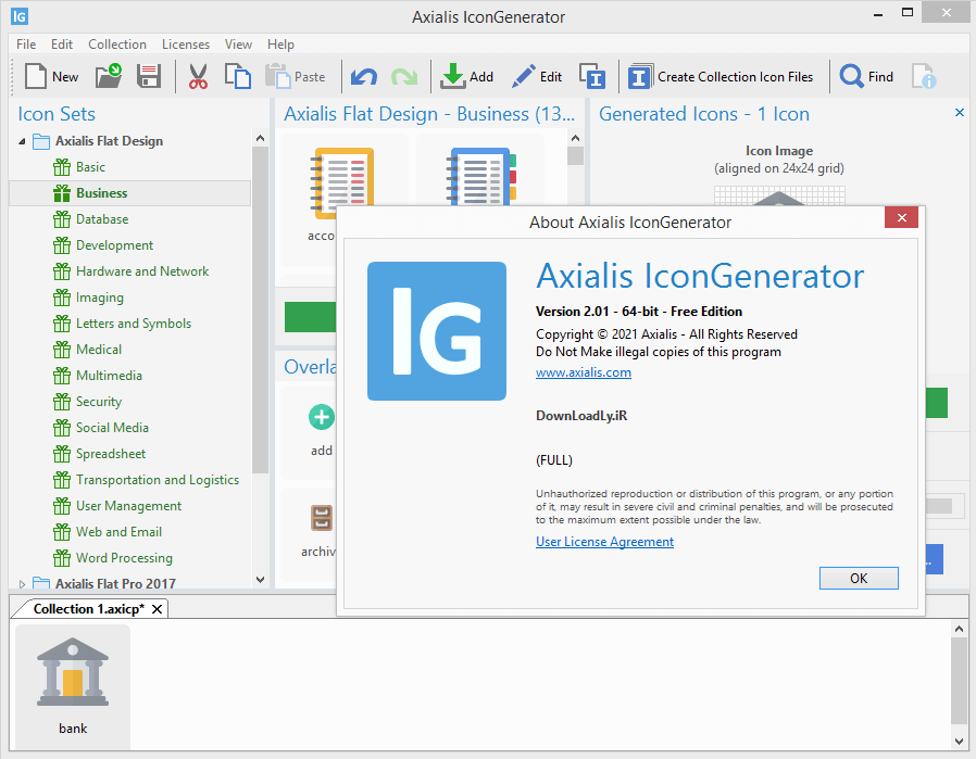 الصور · Axialis IconGenerator v2.10