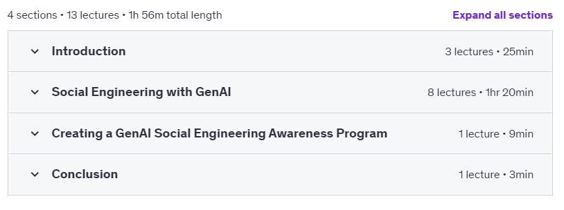 Course topics · Social Engineering With Generative AI – Learn How To Defend 2024-8