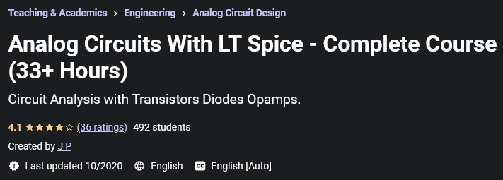 Pictures · Analog Circuits With LT Spice – Complete Course (33+ Hours) 2020-9