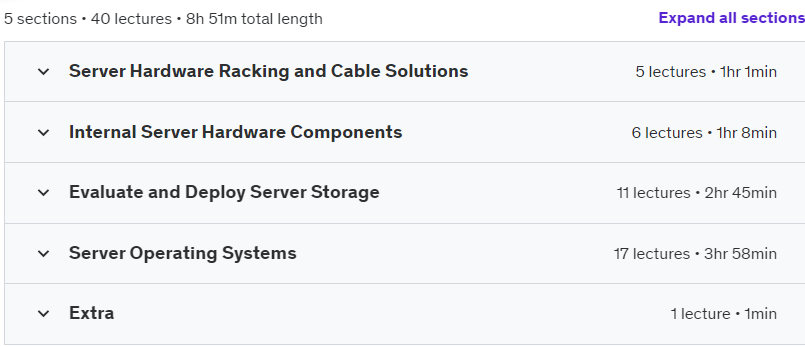 Course topics · Server Infrastructure Fundamentals for Server Administrators 2023-4