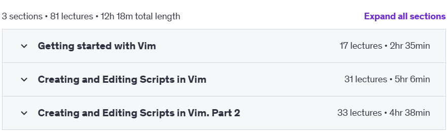 Course topics · Udemy — Master Vim: Text Editing with Practical Bash Scripting 2024-9