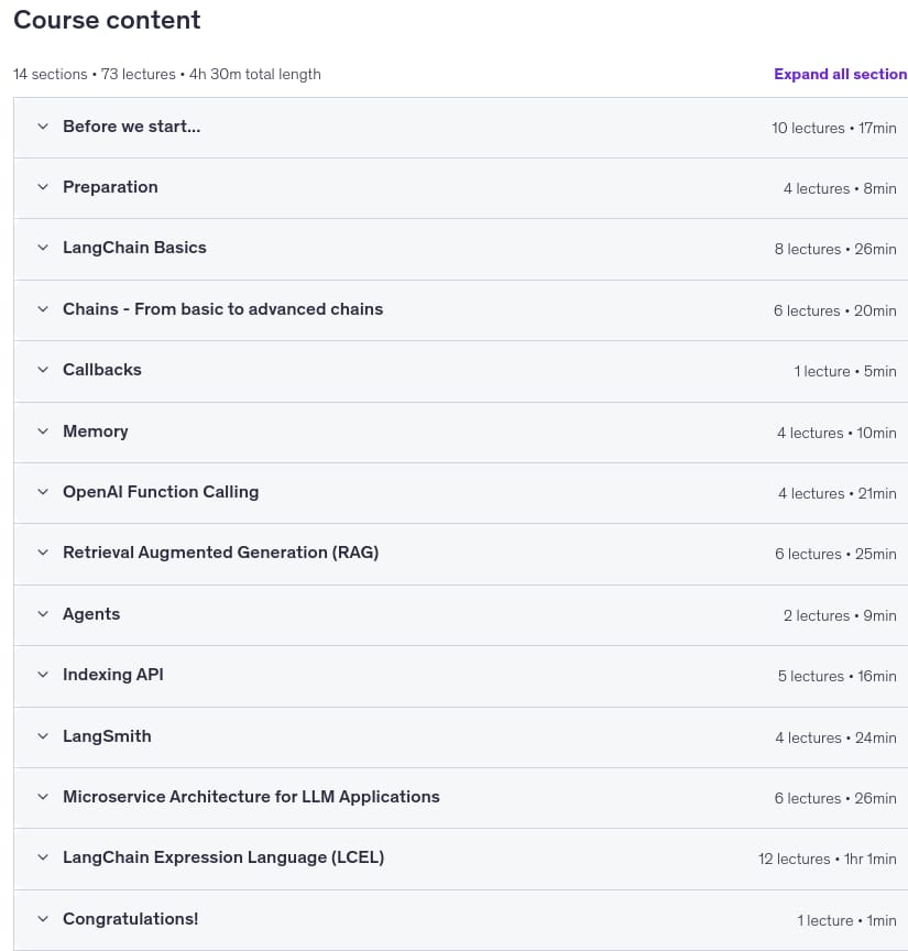 Course topics · LangChain in Action: Develop LLM-Powered Applications 2025-11