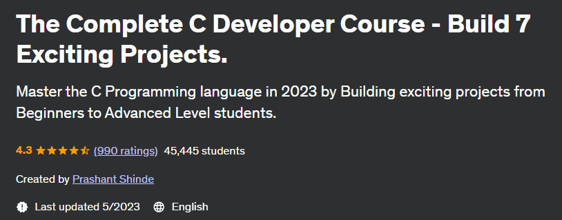 Pictures · The Complete C Developer Course – Build 7 Exciting Projects. 2023-5