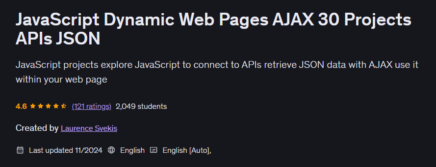 Pictures · Udemy — JavaScript Dynamic Web Pages AJAX 30 Projects APIs JSON 2024-11