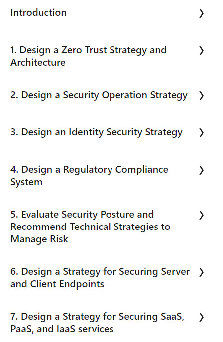 Course topics · Microsoft Cybersecurity Architect (SC-100) Cert Prep by Microsoft Press 2024-9