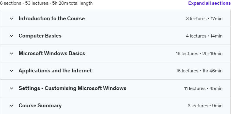 Course topics · Beginners Guide To Computing – Microsoft Windows 11 2024-8