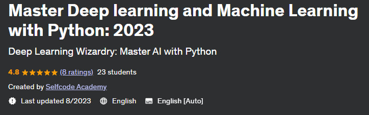 Pictures · Udemy — Master Deep learning and Machine Learning with Python: 2023 2023-8
