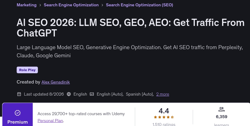 الصور · AI سيو 2026: LLM SEO ، GEO ، AEO: الحصول على حركة المرور من ChatGPT 2026-8