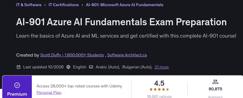Pictures · Udemy — AI-901 Azure AI Fundamentals Exam Preparation 2026-10