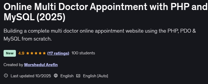 Pictures · Online Multi Doctor Appointment with PHP and MySQL (2025) 2025-10