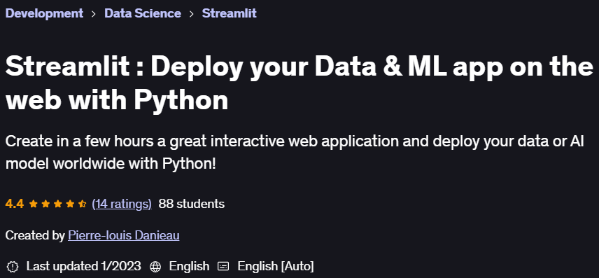 Pictures · Streamlit : Deploy your Data & ML app on the web with Python 2023-1