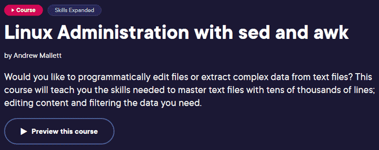 Pictures · Pluralsight — Linux Administration with sed and awk 2023-6
