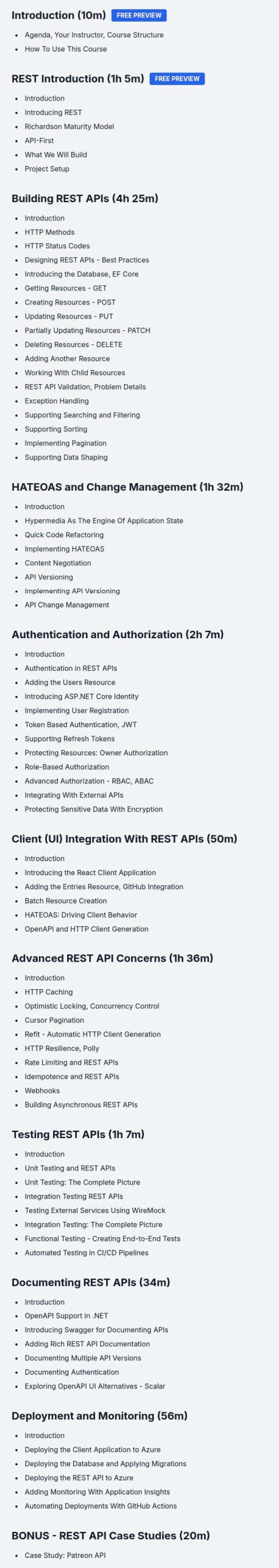 강좌 주제 · 밀라노 유바노비치 (Milan Jovanovic) - 실용적인 REST APIs ASP.NET 코어 2025-3