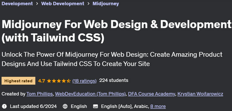 Pictures · Midjourney For Web Design & Development (with Tailwind CSS) 2024-6