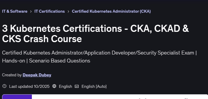 Bilder · 3 Kubernetes Zertifizierungen – CKA, CKAD & CKS Crash Course 2025-10