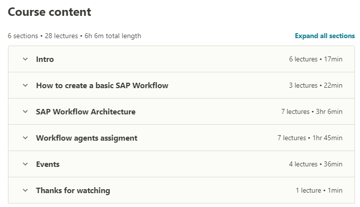 Course topics · The Complete SAP Workflow Training (2020) 2020-5