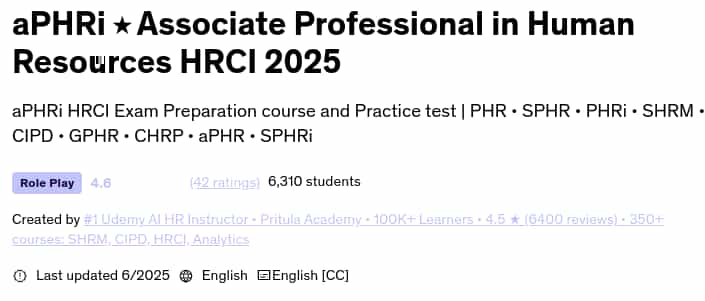 Pictures · aPHRi ⭑ Associate Professional in Human Resources HRCI 2025 2025-6