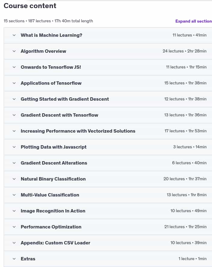 Course topics · Machine Learning with Javascript 2025-4