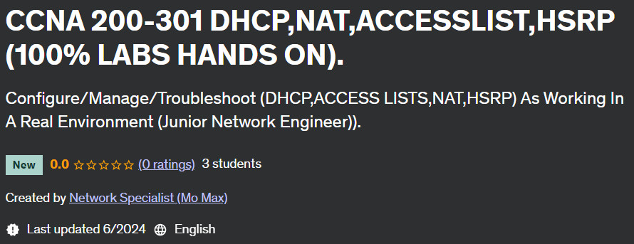 Pictures · Udemy — CCNA 200-301 DHCP,NAT,ACCESSLIST,HSRP (100% LABS HANDS ON). 2024-6