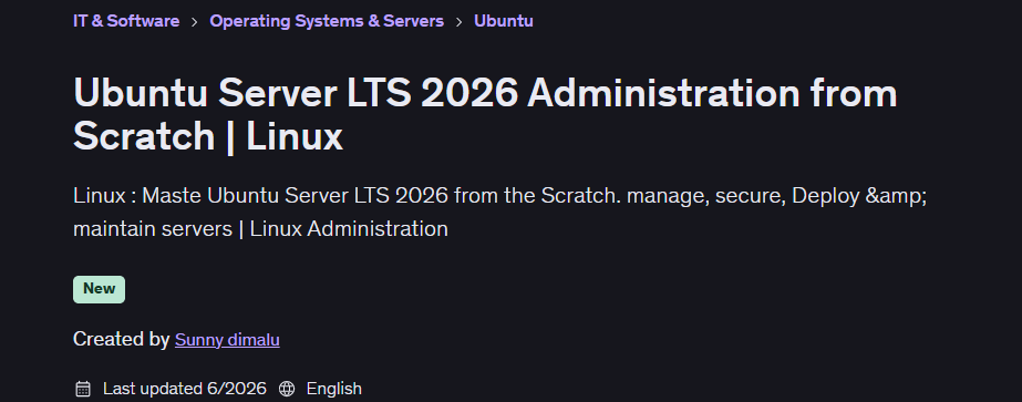 चित्र · Ubuntu सर्वर एलटीएस 2026 स्क्रैच से प्रबंधन Linux 2026-6