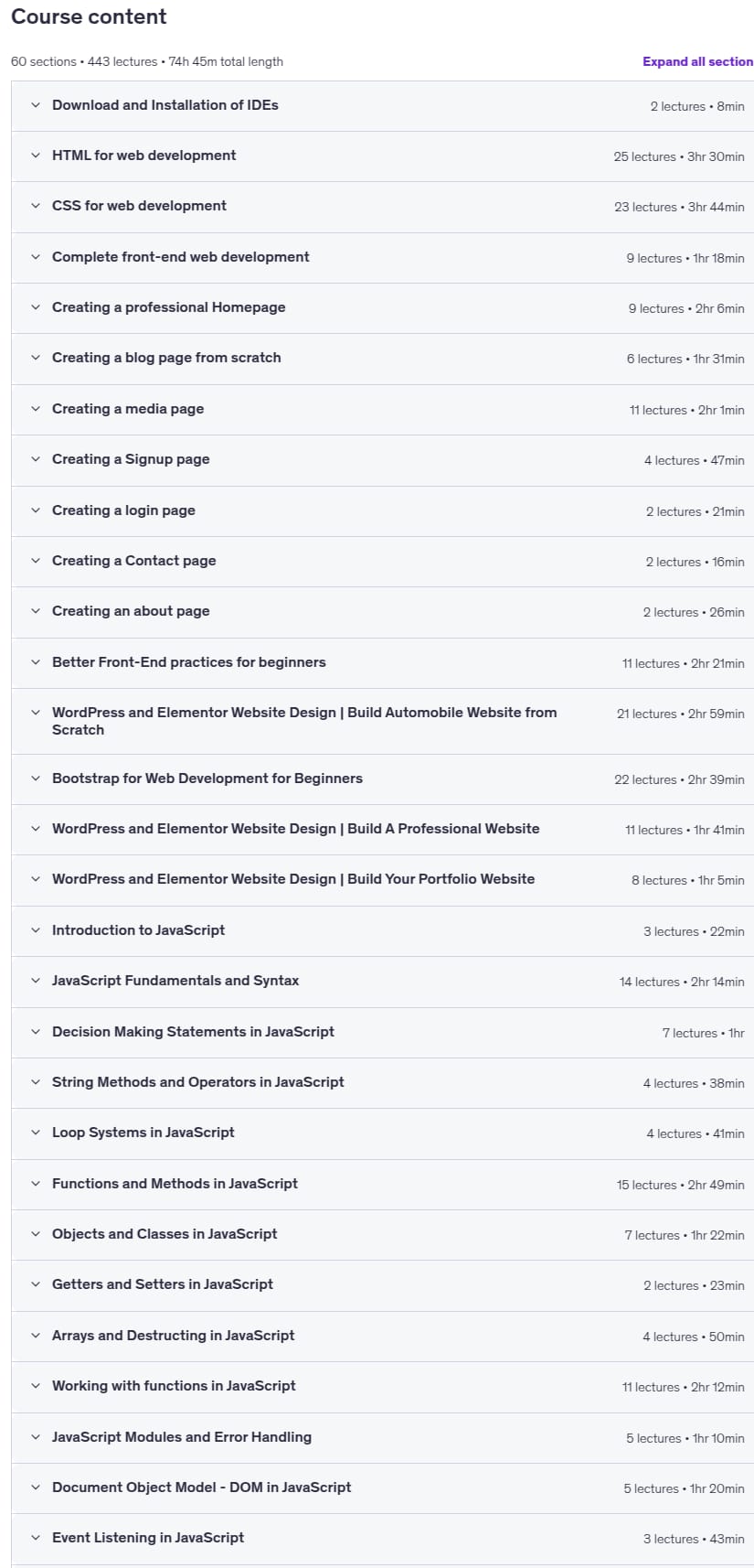 Kursthemen · Full-Stack Web-Entwickler Bootcamp Front & Back-End Mastery 2025-11