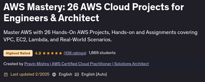 Pictures · Udemy — AWS Mastery: 26 AWS Cloud Projects for Engineers & Architect 2025-2